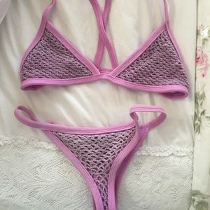 Posh Pua Kainalu Crochet Bikini in Pink